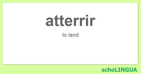 conjugation of atterrir.